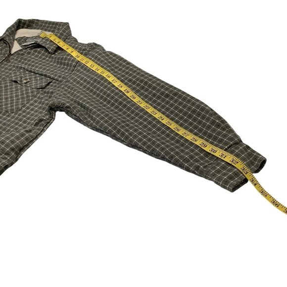 Y.U.M.A. Men’s Plaid Green Flannel Shirt Full Zip Thermal Lined Size XL - Picture 9 of 11